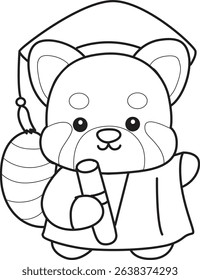 Outline of Illustration of Cute Red Panda activities.
outline of red panda was graduation
