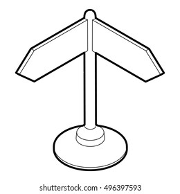 Outline illustration of direction sign vector icon for web