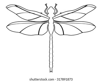 Abstract Neurographic Hand Drawin Dragonfly Neuroart Stock Vector ...