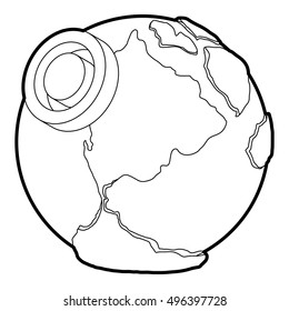 Outline illustration of earth vector icon for web