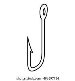 Outline illustration of fishing hook vector icon for web