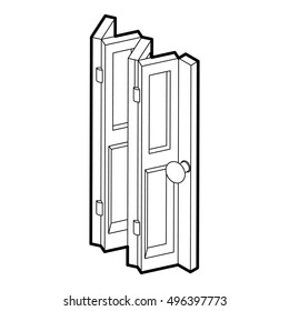 Outline illustration of folding door vector icon for web