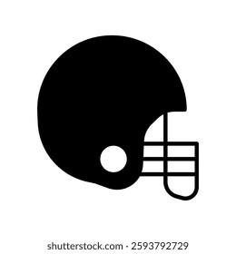 Outline Illustration of a Football Helmet for Sports and Safety Themes