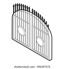 Outline illustration of gate vector icon for web