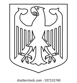 Outline illustration of german coat of arms vector icon for web