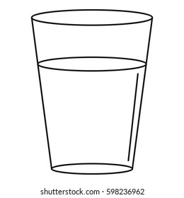 Outline illustration of glass water vector icon for web