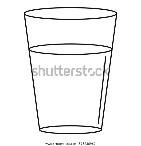 Outline Illustration Glass Water Vector Icon Stock Vector (Royalty Free ...