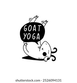 outline illustration of goat yoga