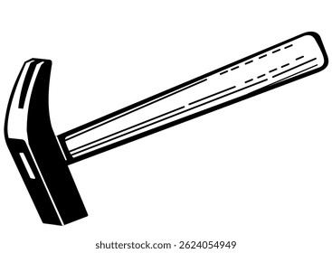Outline illustration of a hammer with a nail puller