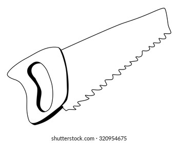 Outline Illustration Hand Saw Stock Vector (Royalty Free) 320954675