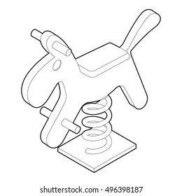 Outline illustration of horse spring vector icon for web