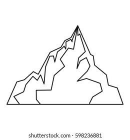 Outline illustration of iceberg vector icon for web