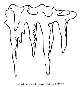 Outline illustration of icicles vector icon for web