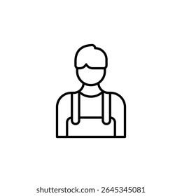 Ilustração De Contorno De Um Indivíduo Em Macacão Sobre Fundo Transparente
