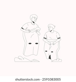 Outline Illustration of Indonesian National Day for design needs, Landing Pages, Animation, Apps, Presentations, Content Creator and other Promotions