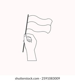 Outline Illustration of Indonesian National Day for design needs, Landing Pages, Animation, Apps, Presentations, Content Creator and other Promotions