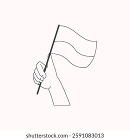 Outline Illustration of Indonesian National Day for design needs, Landing Pages, Animation, Apps, Presentations, Content Creator and other Promotions