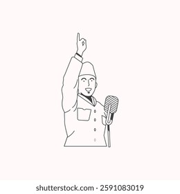 Outline Illustration of Indonesian National Day for design needs, Landing Pages, Animation, Apps, Presentations, Content Creator and other Promotions
