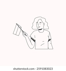 Outline Illustration of Indonesian National Day for design needs, Landing Pages, Animation, Apps, Presentations, Content Creator and other Promotions