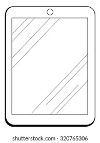 outline illustration of internet tablet