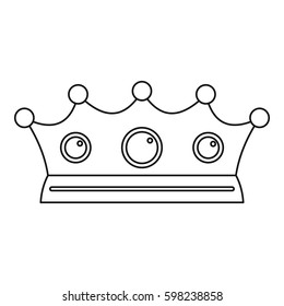 Outline illustration of jewelry crown vector icon for web
