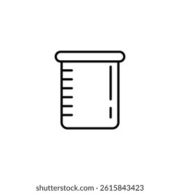 Outline illustration of laboratory beaker used for scientific measurements