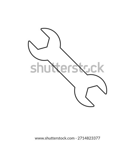 Outline illustration of a large wrench or spanner tool icon.