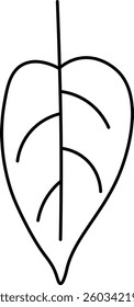 Outline Illustration of a Leaf