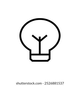 An outline illustration of a light bulb isolated on a white background. This design is suitable for lighting concepts and innovation