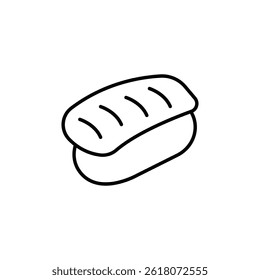 Outline illustration of a loaf of bread for bakery and food concepts