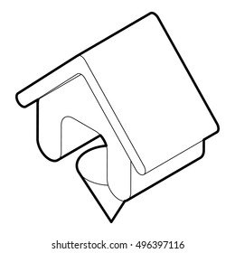 Outline illustration of location of the house vector icon for web
