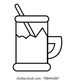 Outline illustration of metal glass cup tea vector icon for web design isolated on white background