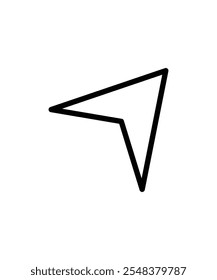  An outline illustration of a navigation arrow, great for map and direction-related designs.