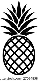 Ilustración del contorno de una piña, presentada como un icono en negrita. Este Arte vectorial es ideal para un libro de colorear tropical, invitando a un color vibrante