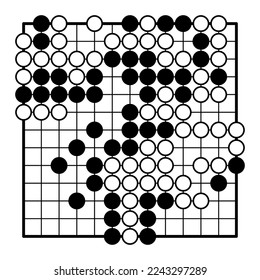 Outline illustration of playing position in go