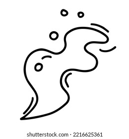 Outline illustration of potion smoke with bubbles in doodle style