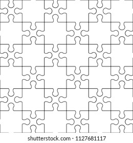 Outline illustration of a puzzle, vector illustration