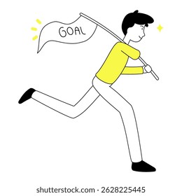 outline illustration of reaching goals 