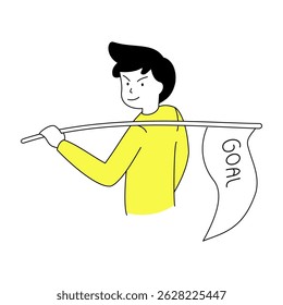 outline illustration of reaching goals 