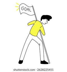 esboçar ilustração de atingir metas 