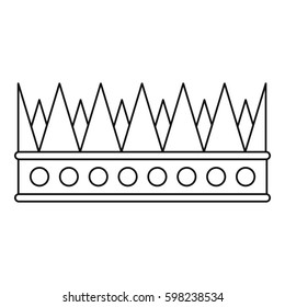 Outline illustration of regal crown vector icon for web