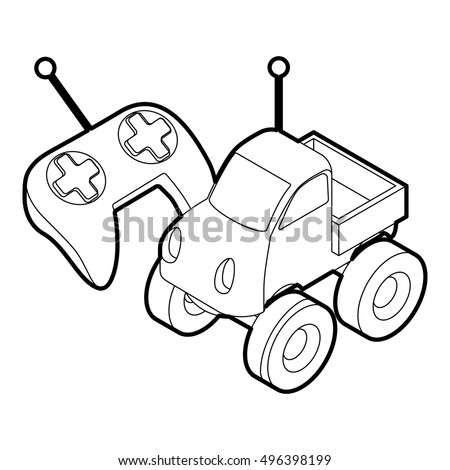 Outline Illustration Remote Control Car Toy Stock Vector (Royalty Free