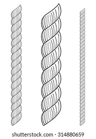 outline illustration of set of ropes