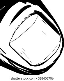 Outline illustration of single thumbnail on isolated background