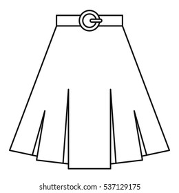 Outline illustration of skirt vector icon for web