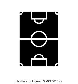 Outline Illustration of a Soccer Field Icon for Sports and Recreational Graphics