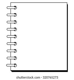 outline illustration of spiral copybook