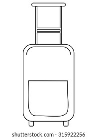 outline illustration of suitcase, touristic object