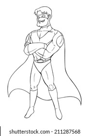 Outline illustration of a superhero