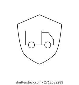Outline illustration symbolizing complete package security and safe transportation.